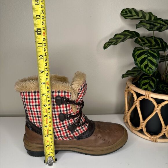 Plaid Faux Fur-Lined Duck Boots Retro Cabin Chic Winter Snow Cozy Cold-Weather 9 - Picture 12 of 14
